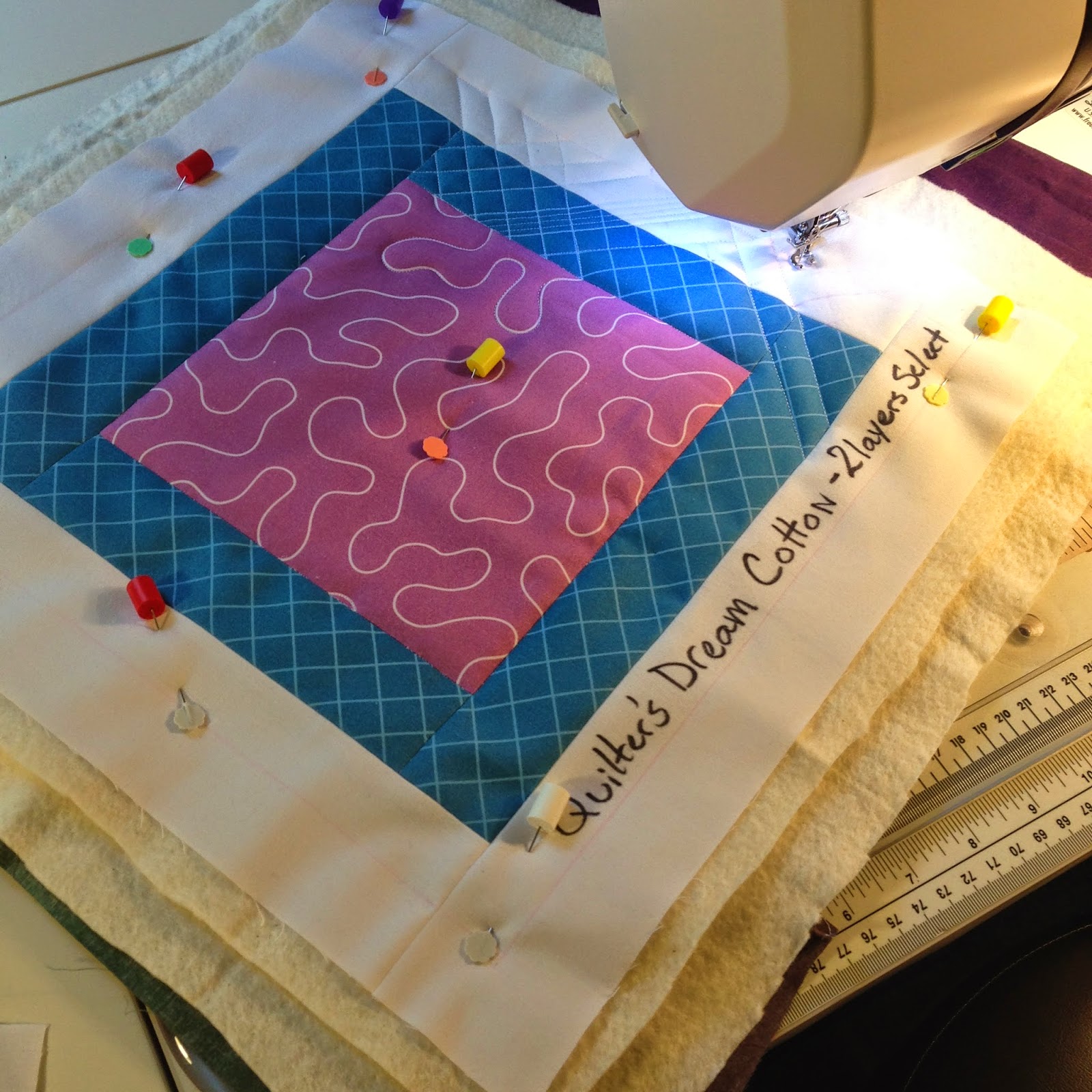 Testing Batting and Fabric Free Motion Quilting Project with Leah Day